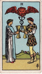 Tarotkortet 2'er i Bægre