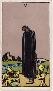 Tarotkortet 5'er i Bægre