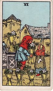 Tarotkortet 6'er i Bægre