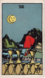 Tarotkortet 8'er i Bægre