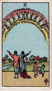 Tarotkortet 10'er i Bægre