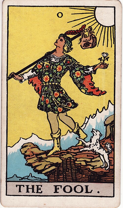 Tarotkortet Narren fra Rider-Waite-Smith-dækket