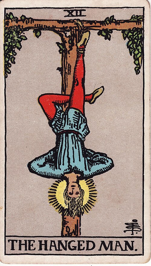 Tarotkortet Den Hængte fra Rider-Waite-Smith-dækket