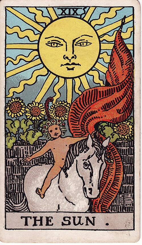 Tarotkortet Solen fra Rider-Waite-Smith-dækket