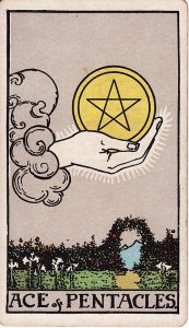 Tarotkortet Es i Mønter
