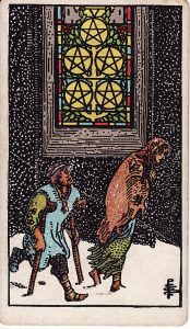Tarotkortet 5'er i Mønter