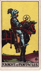 Tarotkortet Ridder i Mønter