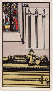 Tarotkortet 4'er i Sværd