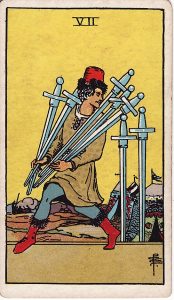 Tarotkortet 7'er i Sværd
