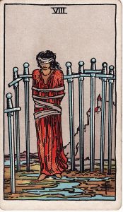 Tarotkortet 8'er i Sværd