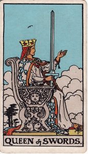 Tarotkortet Dronning i Sværd