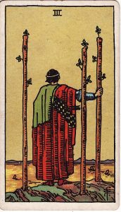 Tarotkortet 3'er i Stave