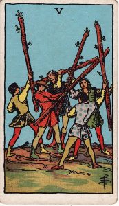 Tarotkortet 5'er i Stave