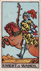 Tarotkortet Ridder i Stave