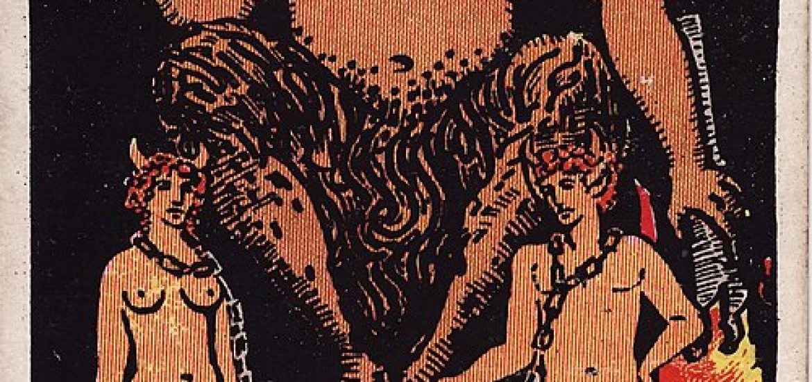Tarotkortet Djævelen fra Rider-Waite-Smith-dækket
